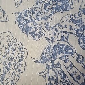 Blue flower design curtain